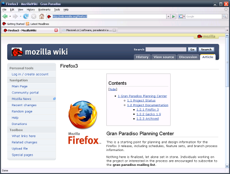 náhled na nejnovější alpha verzi Firefox 3