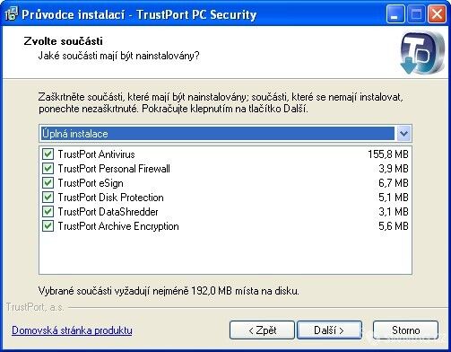 Instalace TrustPort Security 2009