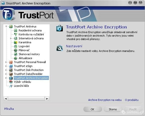 modul Archive Encryption TrustPort PC Security 2009